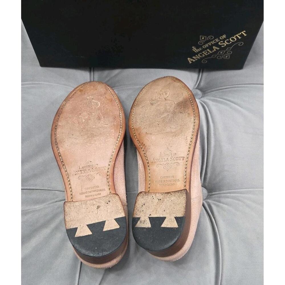 The Office Of Angela Scott Pink Suede Mules Oxfords SlipOn Womens Shoes 37 7 - Picture 10 of 16